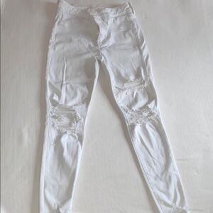 White Distressed Skinny Jeans